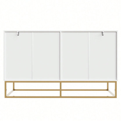 Aufbewahrungsschrank, einzigartiges Design, Schranktürdesign, freistehender Schrank, Minimalistisches Sideboard,Rundzugring Schranktür,weiß