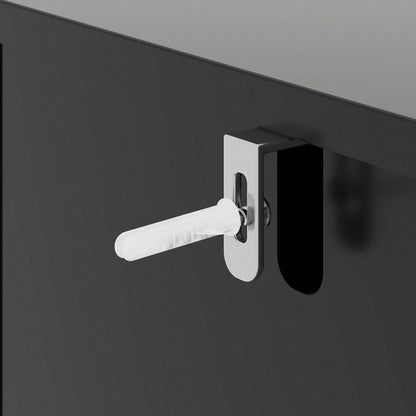 Esszimmerschrank (140*38,5*82,5cm), Esszimmer-Wohnzimmer-Aufbewahrungsschrank, einzigartiges Design, Schranktürdesign, freistehender Schrank, Minimalistisches Sideboard,Schwarz