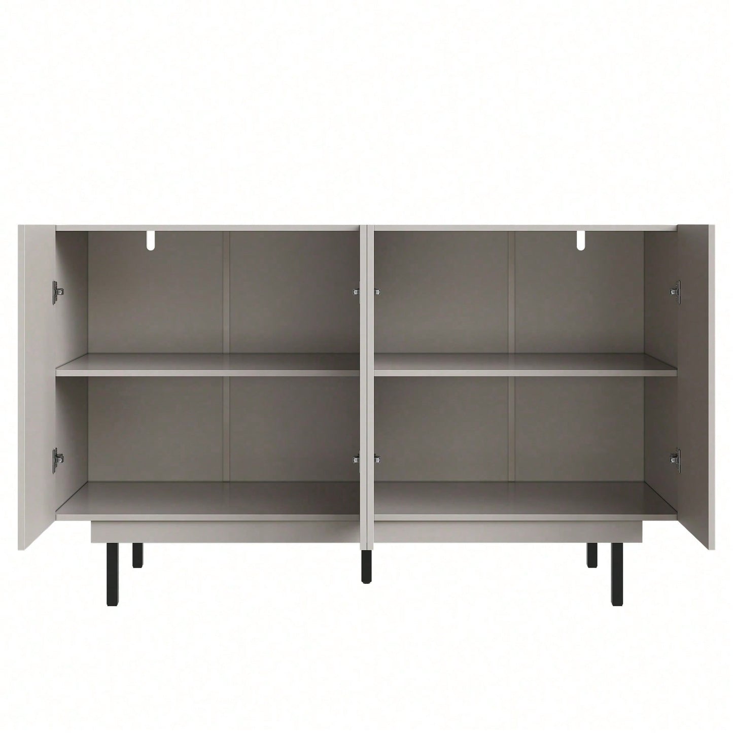 Esszimmerschrank (140*38,5*82,5cm), Esszimmer-Wohnzimmer-Aufbewahrungsschrank, einzigartiges Design, Schranktürdesign, freistehender Schrank, Minimalistisches Sideboard,Schwarz