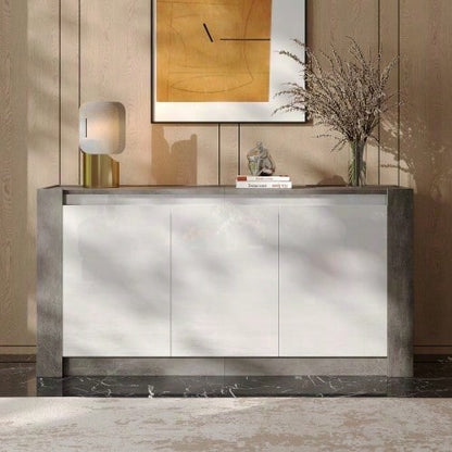 Sideboard, Hochglanz farblich passender Kabinett, griffloses Design, mit Dämpfungsscharnieren und verstellbaren Einlegeböden