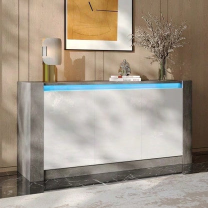 Sideboard, Hochglanz farblich passender Kabinett, griffloses Design, mit Dämpfungsscharnieren und verstellbaren Einlegeböden