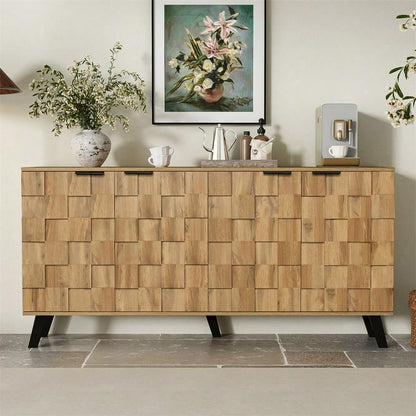 Moderner Sideboard mit 4 Türen, 160,5 x 35,5 x 78 cm – Praktisches Design für Wohnzimmer, Schlafzimmer und Esszimmer