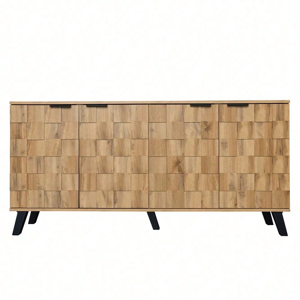 Moderner Sideboard mit 4 Türen, 160,5 x 35,5 x 78 cm – Praktisches Design für Wohnzimmer, Schlafzimmer und Esszimmer