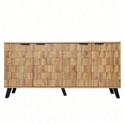 Moderner Sideboard mit 4 Türen, 160,5 x 35,5 x 78 cm – Praktisches Design für Wohnzimmer, Schlafzimmer und Esszimmer