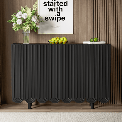 Sideboard, tropfenförmiges Sideboard mit geformten Türen und Pufferscharnier