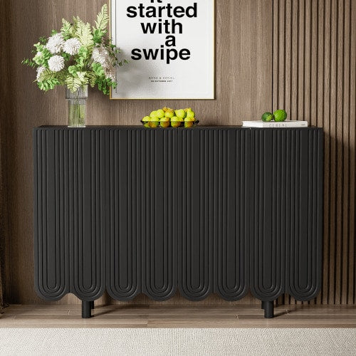 Sideboard, tropfenförmiges Sideboard mit geformten Türen und Pufferscharnier