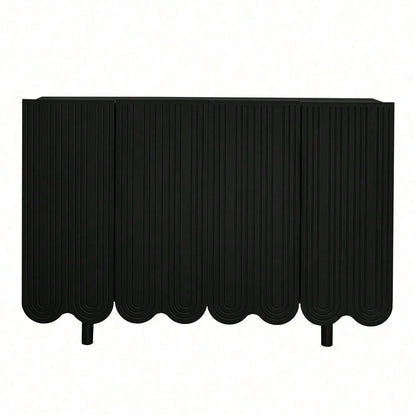 Sideboard, tropfenförmiges Sideboard mit geformten Türen und Pufferscharnier