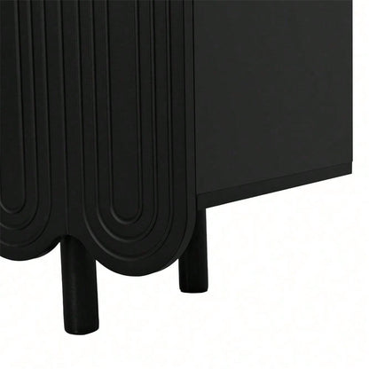 Sideboard, tropfenförmiges Sideboard mit geformten Türen und Pufferscharnier