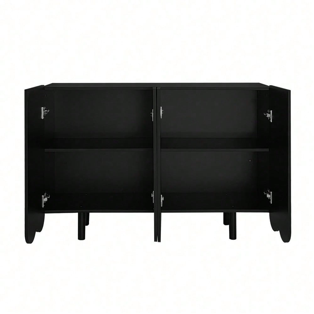 Sideboard, tropfenförmiges Sideboard mit geformten Türen und Pufferscharnier