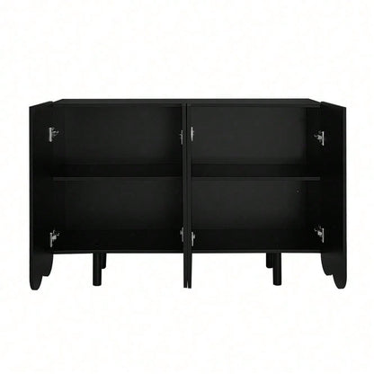 Sideboard, tropfenförmiges Sideboard mit geformten Türen und Pufferscharnier