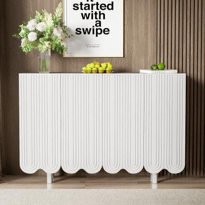 Sideboard, tropfenförmiges Sideboard mit geformten Türen und Pufferscharnier