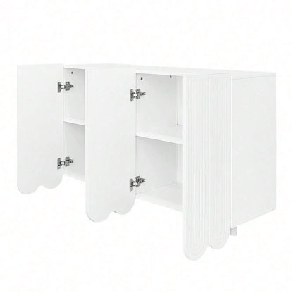 Sideboard, tropfenförmiges Sideboard mit geformten Türen und Pufferscharnier