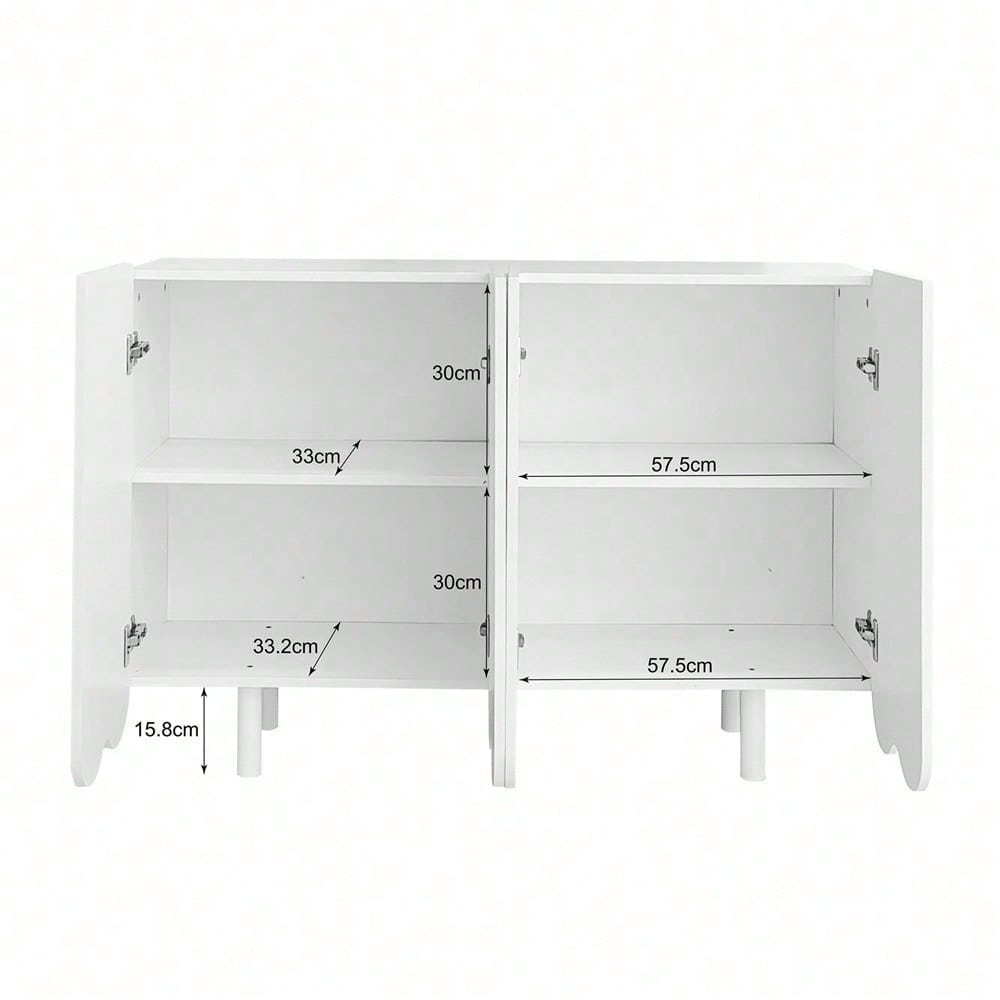 Sideboard, tropfenförmiges Sideboard mit geformten Türen und Pufferscharnier