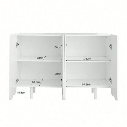 Sideboard, tropfenförmiges Sideboard mit geformten Türen und Pufferscharnier