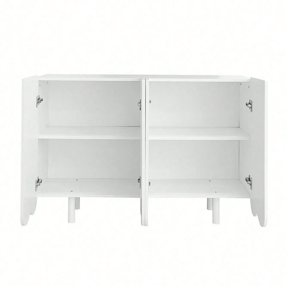 Sideboard, tropfenförmiges Sideboard mit geformten Türen und Pufferscharnier