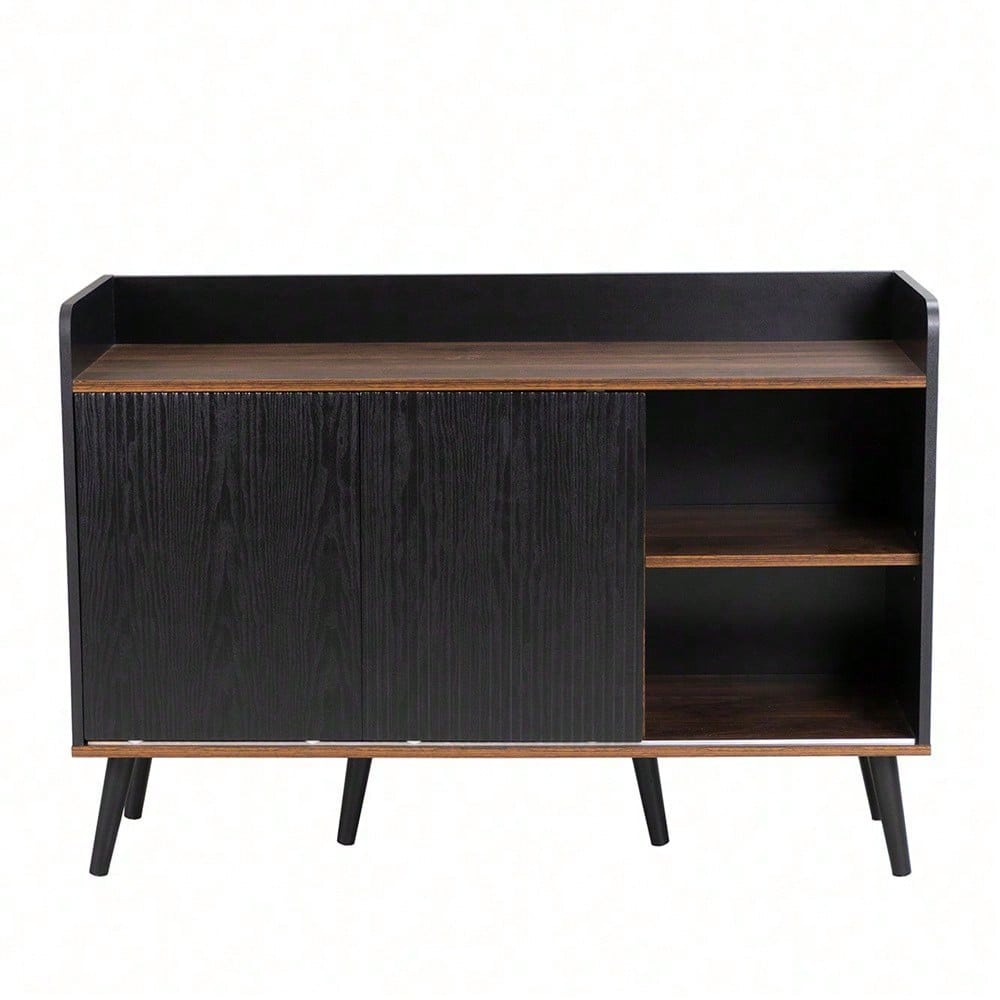 Sideboard mit drei Schubladen, exquisite Maserung. Sideboard für Schlafzimmer und Wohnzimmer, Moderne Holzfarbe-Sideboard mit Stauraumregalen. H80/L117,5/T40 cm