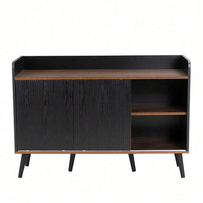 Sideboard mit drei Schubladen, exquisite Maserung. Sideboard für Schlafzimmer und Wohnzimmer, Moderne Holzfarbe-Sideboard mit Stauraumregalen. H80/L117,5/T40 cm