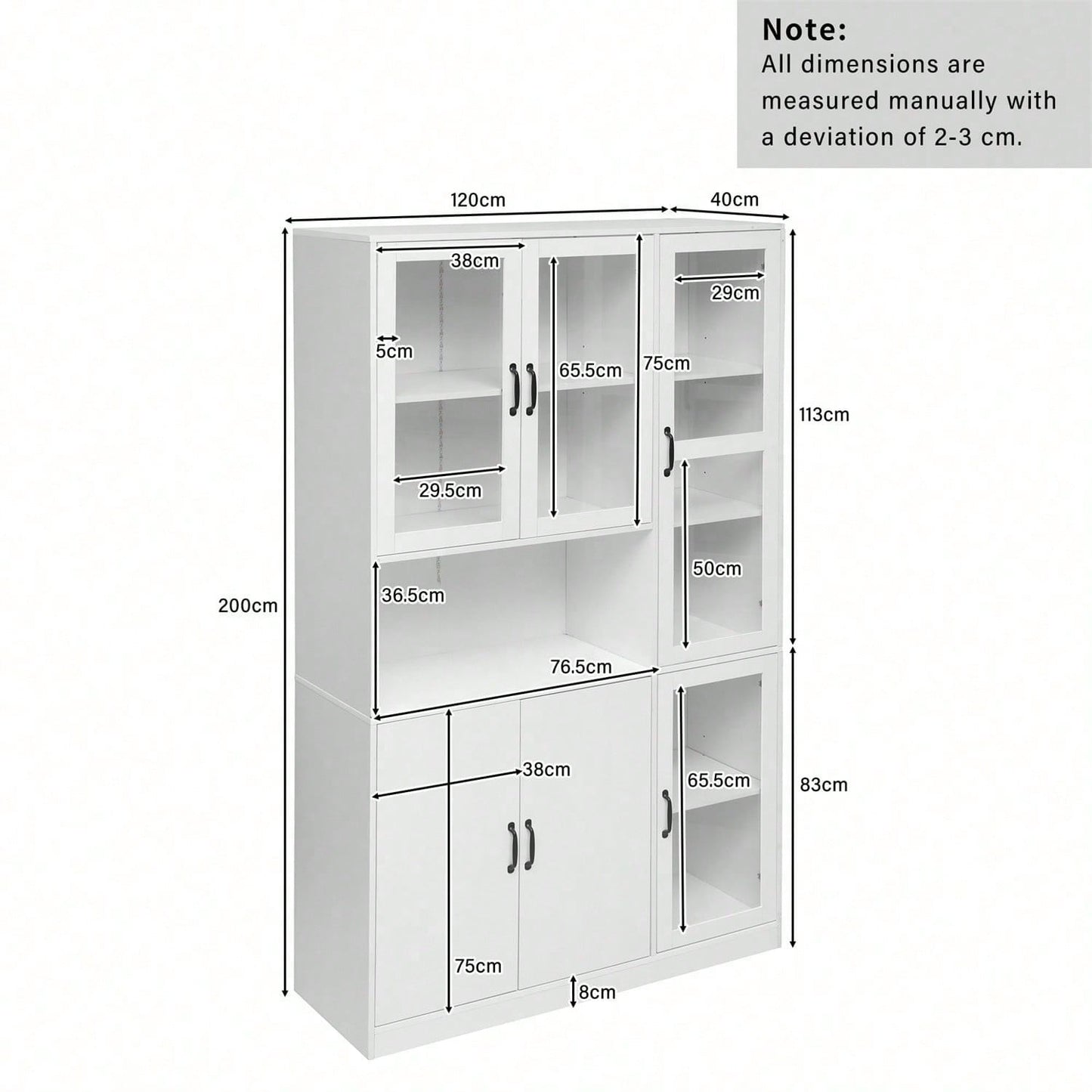Weißer Vitrinenschrank, Bücherregale mit Türen, Standregale für Bücher, große Küchenanrichte, Vorratsschrank, Luxus-Bücherregal mit LED-Licht, Vitrinenschrank mit Regalen für Wohnzimmer, Schlafzimmer