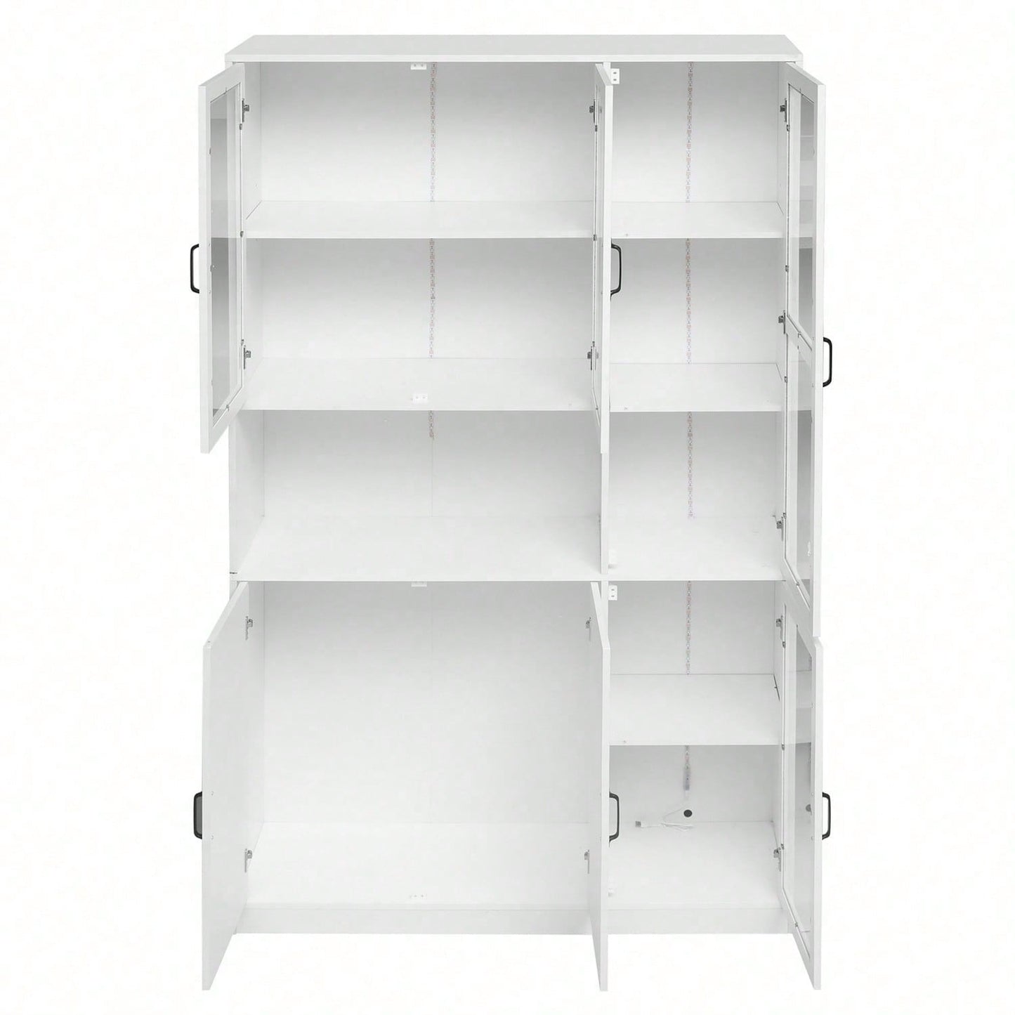 Weißer Vitrinenschrank, Bücherregale mit Türen, Standregale für Bücher, große Küchenanrichte, Vorratsschrank, Luxus-Bücherregal mit LED-Licht, Vitrinenschrank mit Regalen für Wohnzimmer, Schlafzimmer