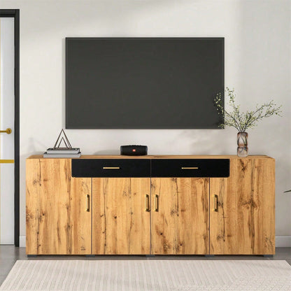 Sideboard, Küchenschrank, Aufbewahrungsschrank , 208 x 39.5 x 80 cm, Kommode mit 4 Türen, 2 Schubkästen, Buffets