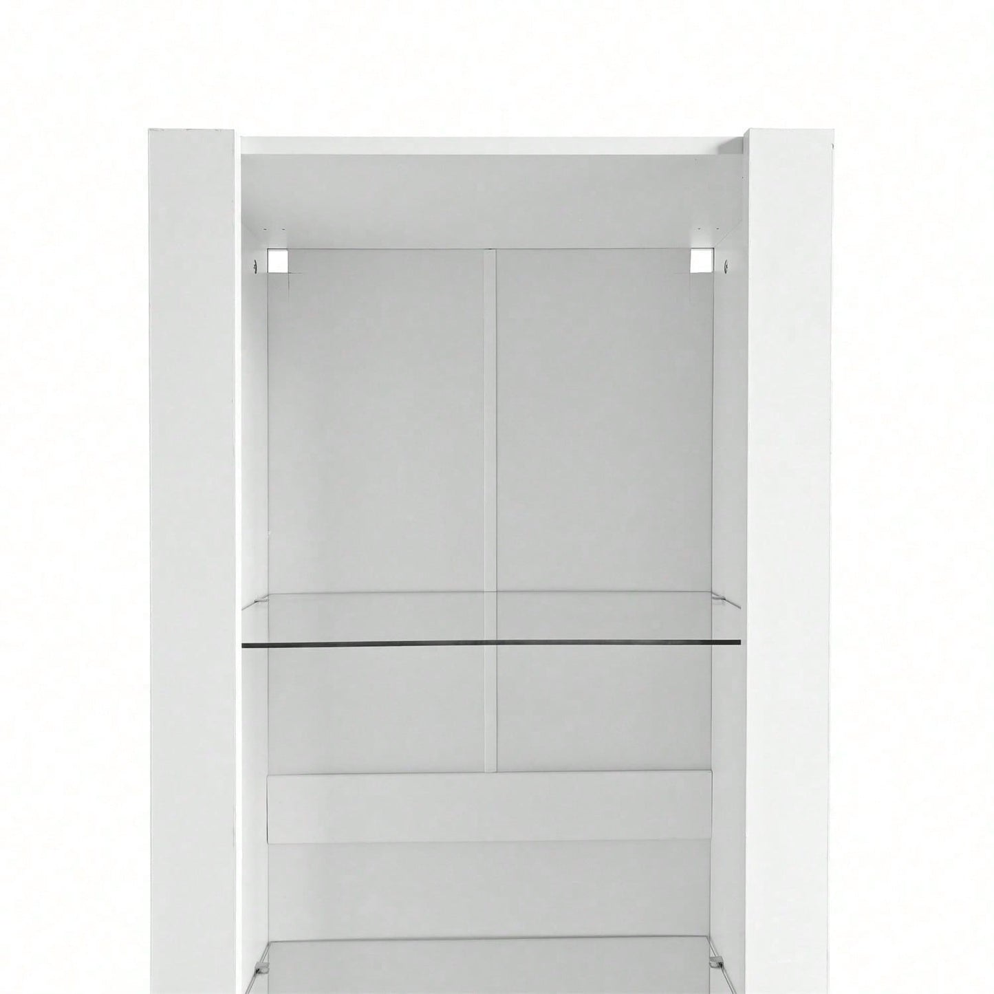 Weiße Hochglanz-Vitrine mit LED-Beleuchtung, 3 Glasböden, 55*38*166 cm, Vitrinen, Standvitrinen, Hochschränke, Lagerschränke