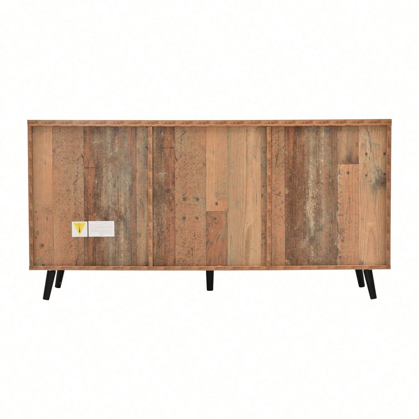Sideboard TV-Schrank mit verstellbaren Regalen, Kommode, vertikaler Schrank, Aufbewahrungsschrank, drei Schubladen, für Wohnzimmer, Esszimmer, Schlafzimmer, Vintage, Braun, 140cm