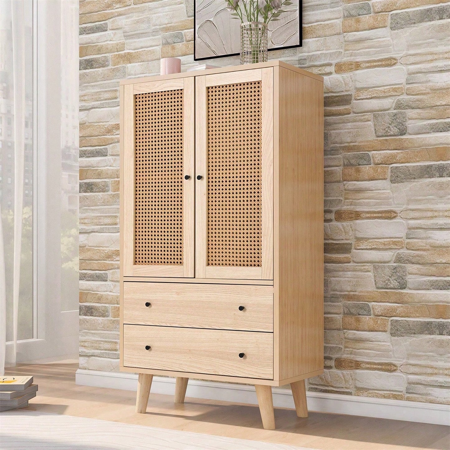 Esszimmer Wohnzimmer Sideboard Kommode Stehschrank Aufbewahrung Sideboard TV-Tisch mit Türen und Schubladen Sideboard mit großem Stauraum Breite 60 cm