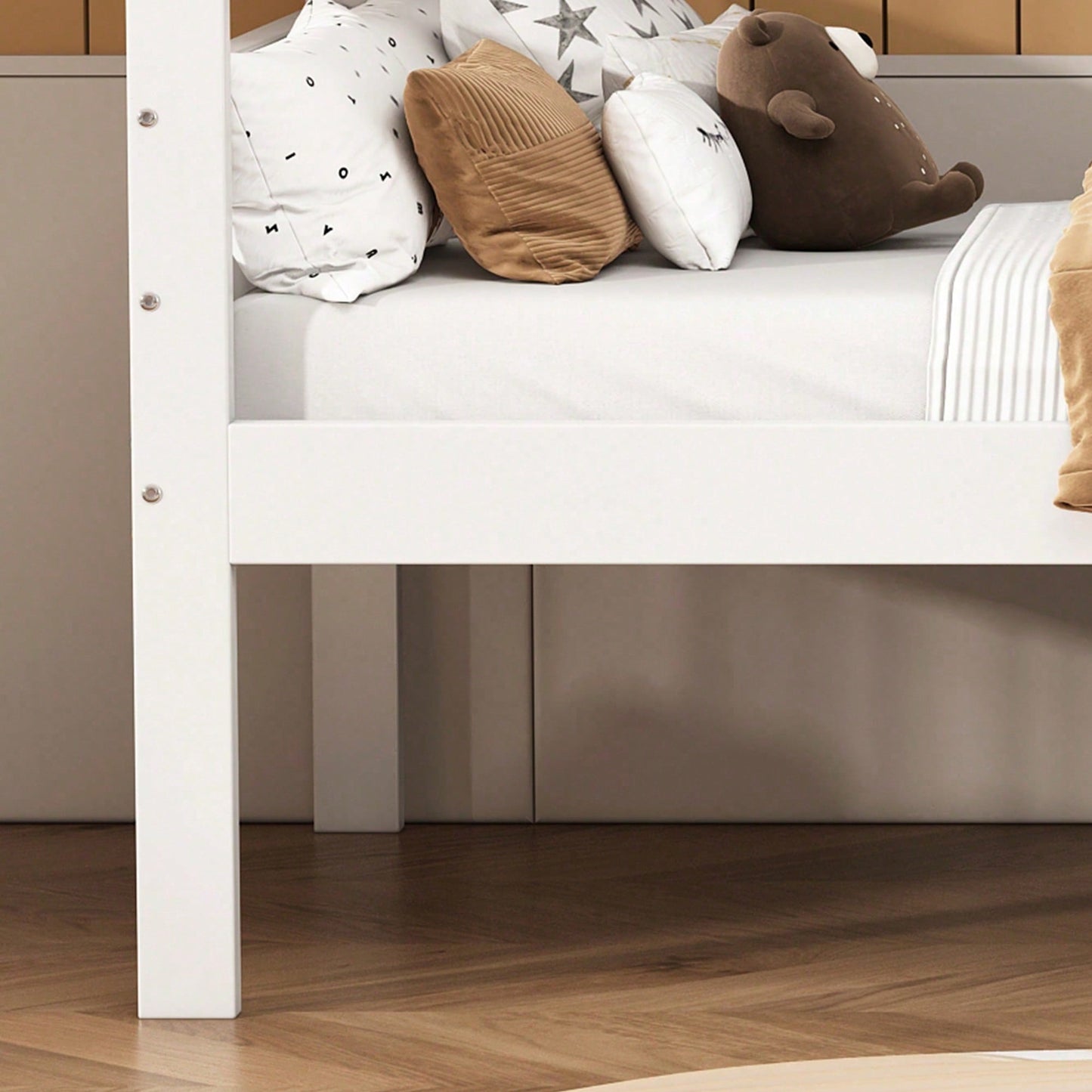 Weißes Kiefern-Etagenbett für Kinder – Sicher mit Winkelleiter & Absturzsicherung, Zerlegbar in 2 Einzelbetten (90x200 cm) – Flexibles Jugendbett mit Langlebigem Holzrahmen