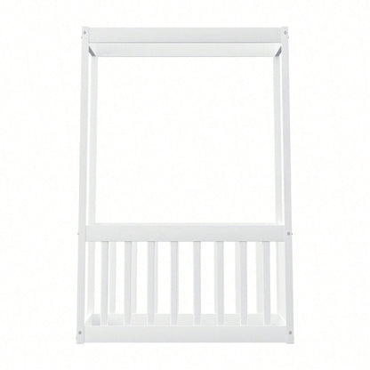 Kinder-Standbett 90 x 200 cm, Himmelbett Massivholz Bettgestell für Kinder Jugendliche Weiß