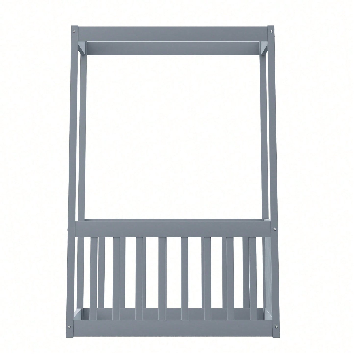 Kinder-Standbett 90 x 200 cm, Himmelbett Massivholz Bettgestell für Kinder Jugendliche Weiß