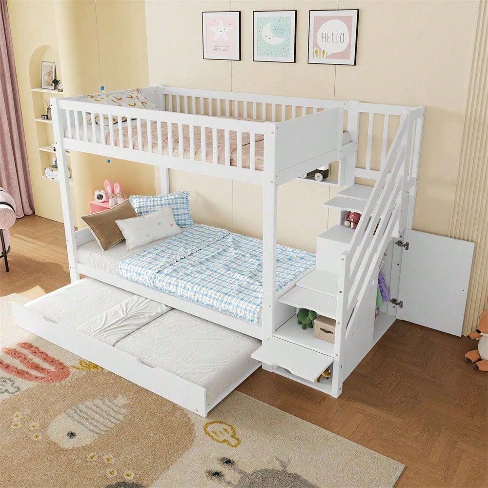 Kinder-Etagenbett mit Extra-Bett (90x200) - inkl. Schrank, Regal & Stauraum - weiß"  SEO-optimierte Versionen (für bessere Sichtbarkeit)