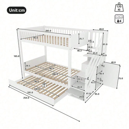Kinder-Etagenbett mit Extra-Bett (90x200) - inkl. Schrank, Regal & Stauraum - weiß"  SEO-optimierte Versionen (für bessere Sichtbarkeit)