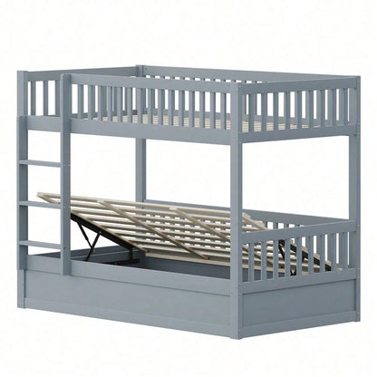 Kinder-Etagenbett 90 * 200 Massivholz Hydraulisches Lagersystem, Robustes und langlebiges Lagerbett für Kinder Weiß