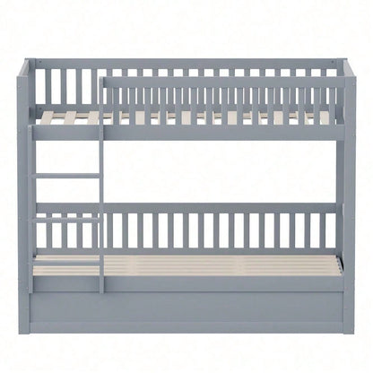 Kinder-Etagenbett 90 * 200 Massivholz Hydraulisches Lagersystem, Robustes und langlebiges Lagerbett für Kinder Weiß
