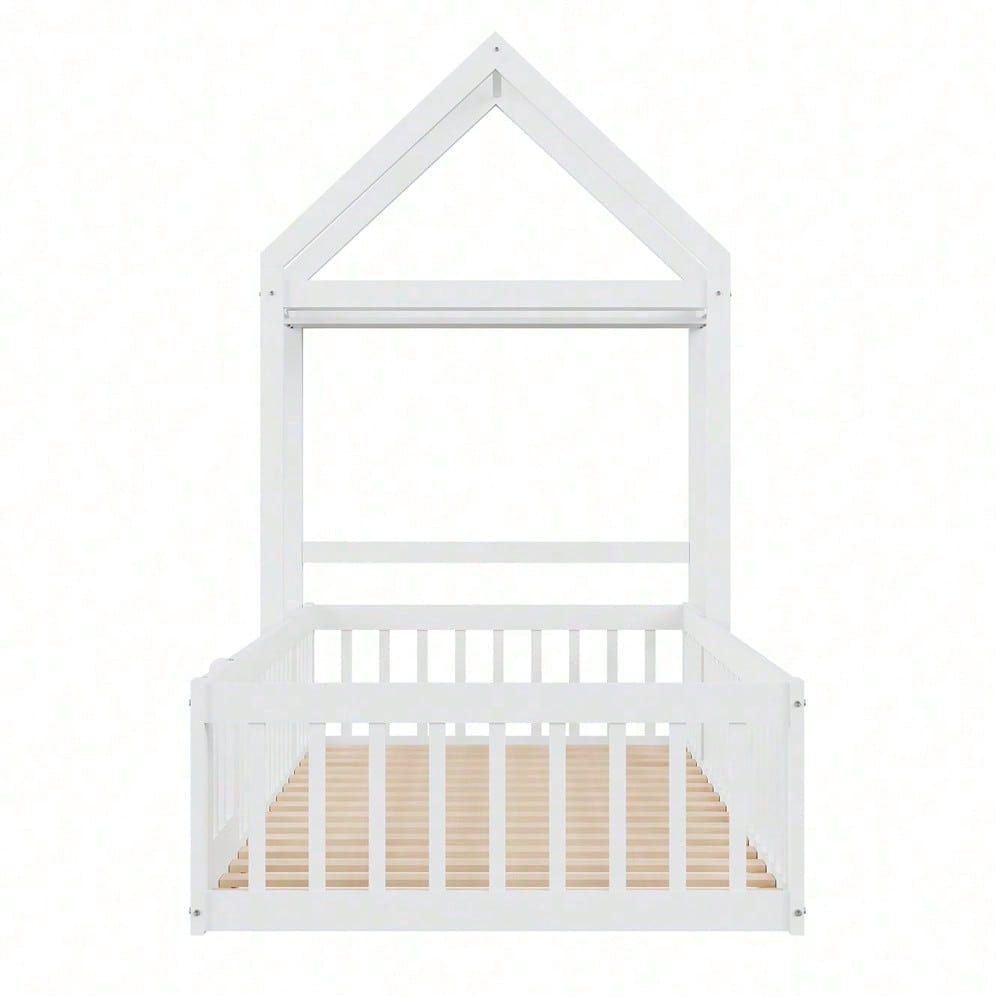 Weißes Kinderbett 90x200 cm aus Massivholz – mit Stauraum, Vollschutzgitter, Tür & Lattenrost