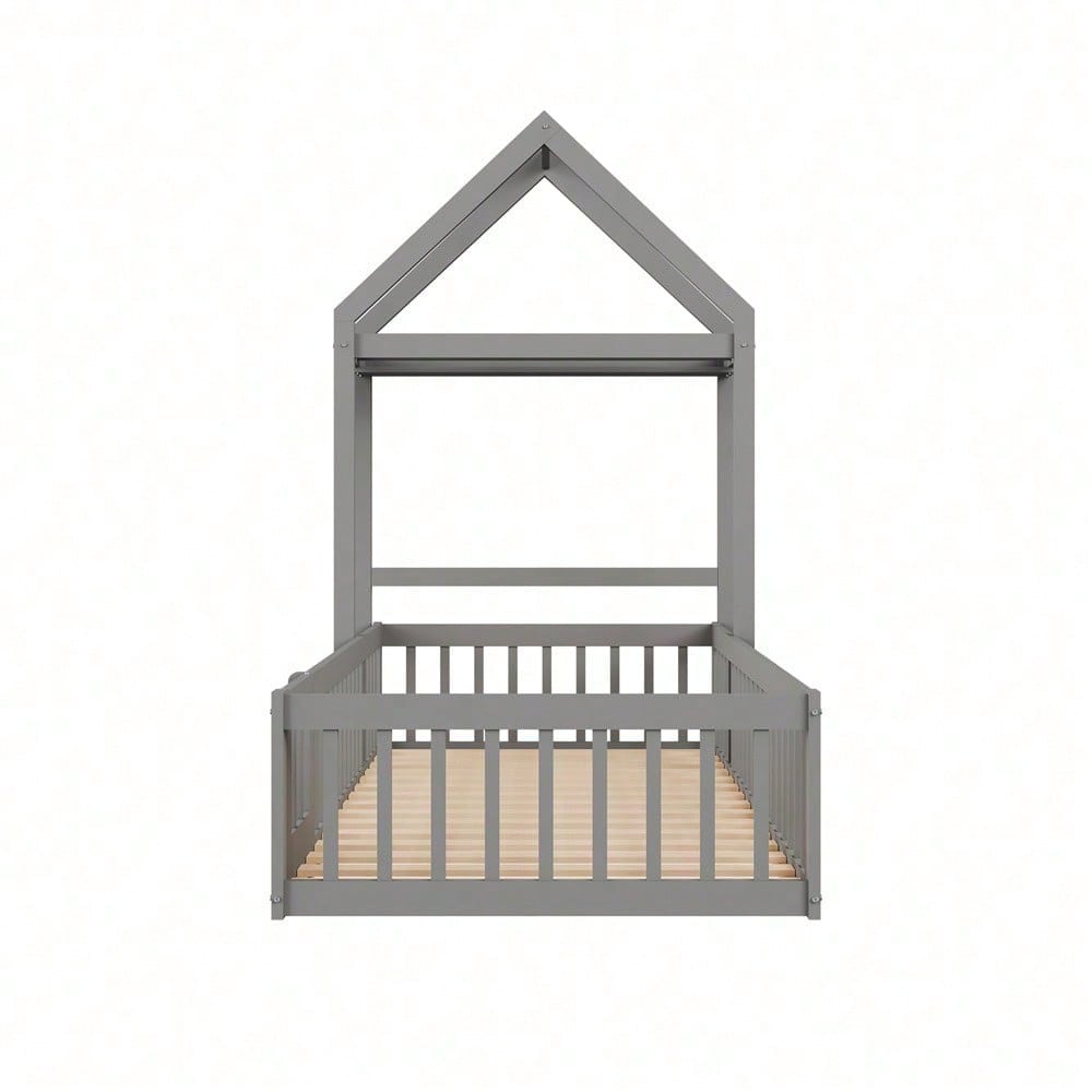 Weißes Kinderbett 90x200 cm aus Massivholz – mit Stauraum, Vollschutzgitter, Tür & Lattenrost