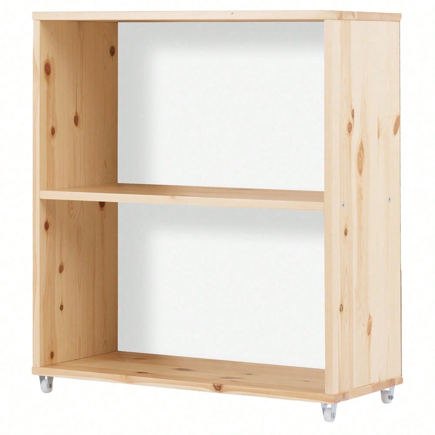 Etagenbett mit Stauraum und beweglichem Schrank, Hochbett mit dreistufiger rechtwinkliger Treppe, Bettrahmen aus Massivholz, mit Absturzsicherung, Kiefer+MDF, Natur+Weiß, 90x200 cm