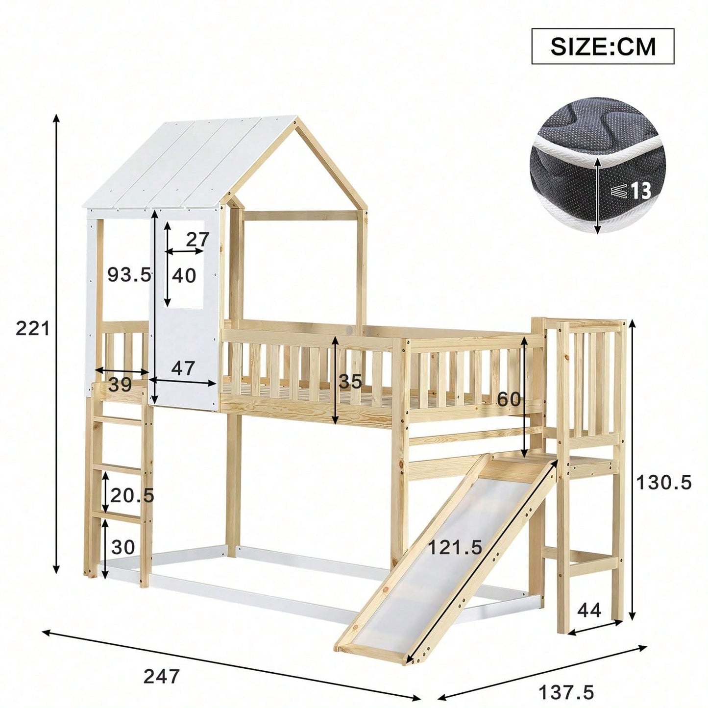 Cornici per letti per bambini, testiere e pediere