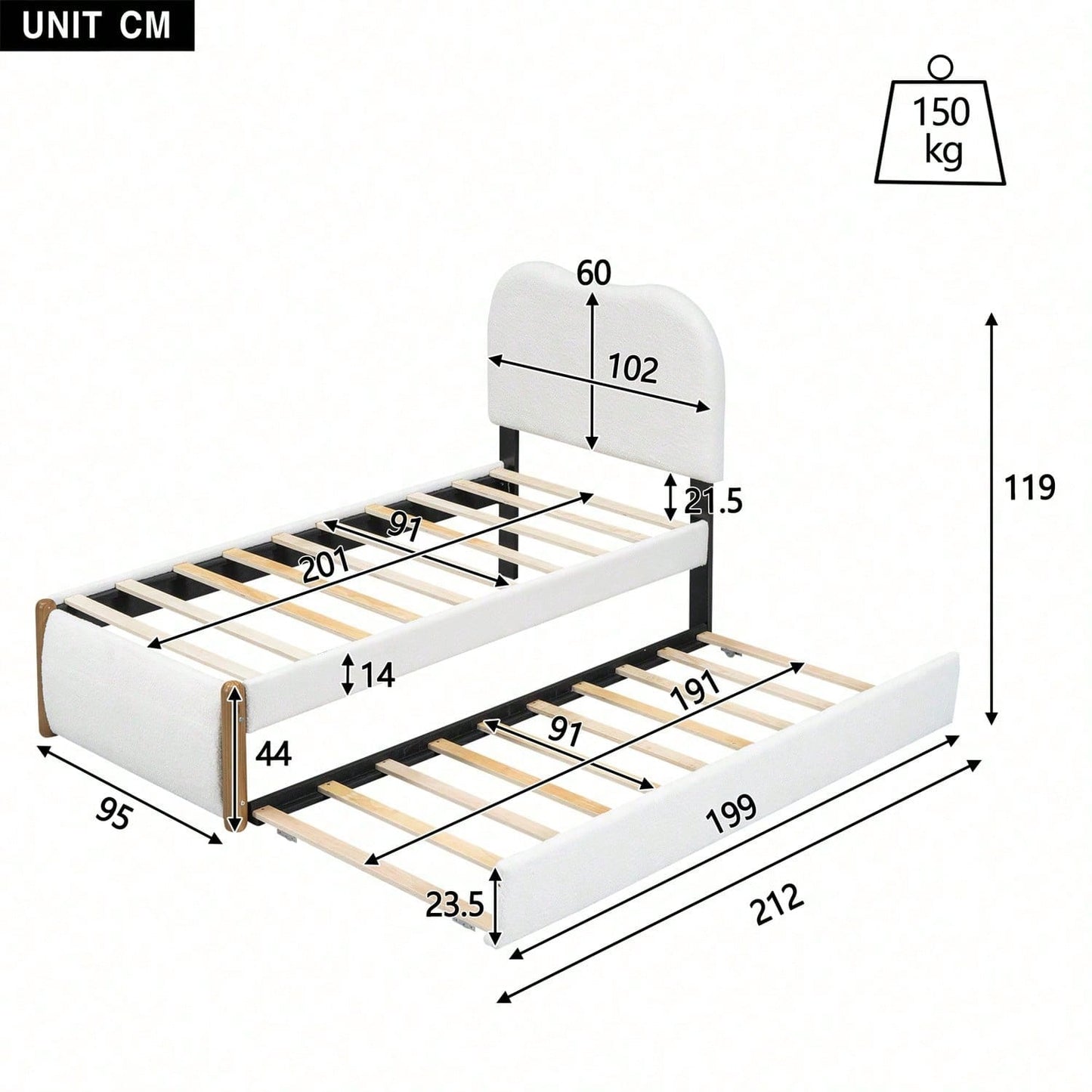 Cadres de lit pour enfants, têtes de lit et pieds de lit