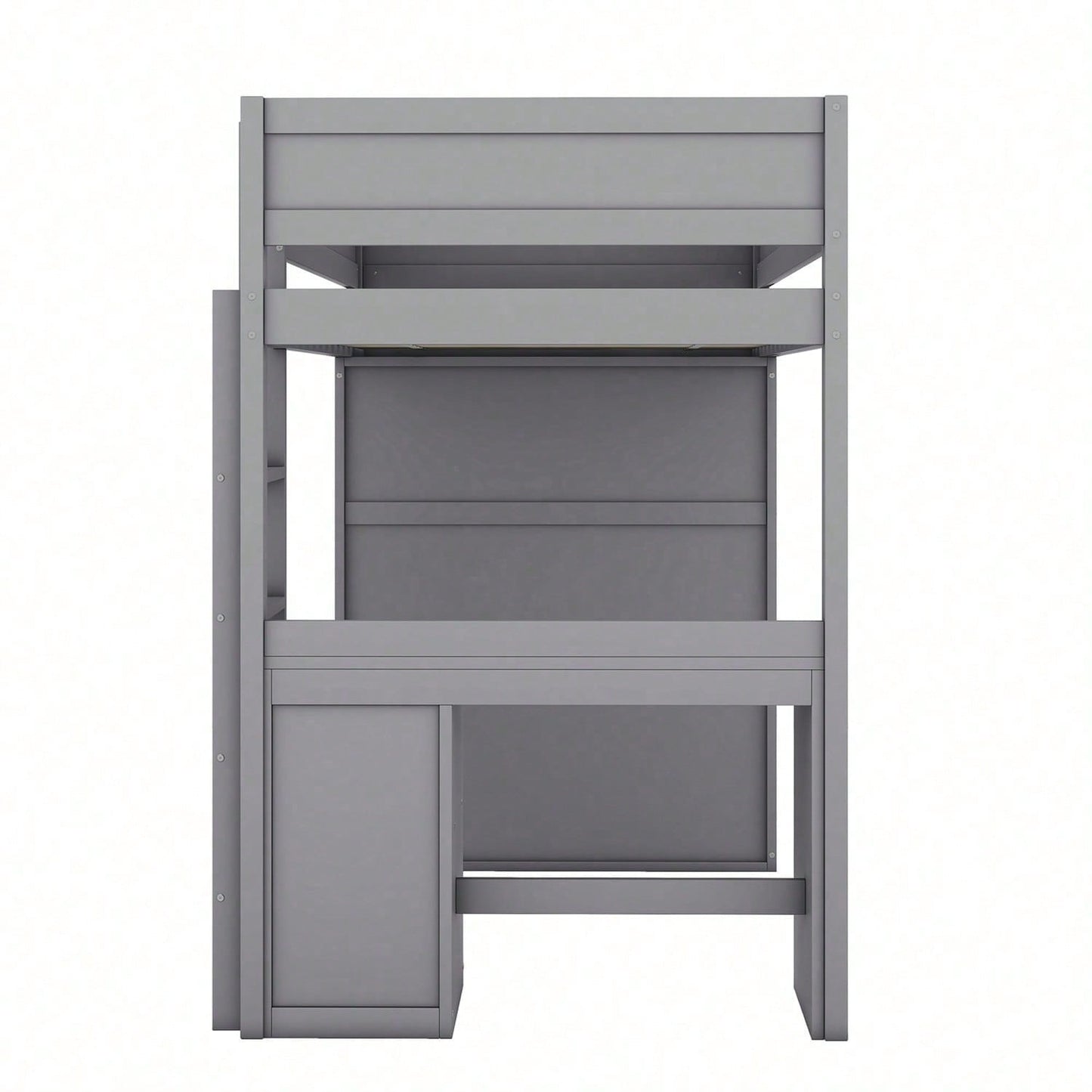 90*200cm Hochbett, vielseitiges Kinderbett, ausgestattet mit Kleiderschrank, Schreibtisch und Schubladen, weiß