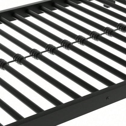 90x200cm Bettgestell Metallbett,Etagenbett,Eisenbett, Dreifach-Etagenbett für Kinder, Jugendliche und Erwachsene, Schwarz