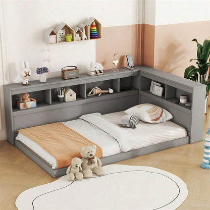 Daybett, 90 x 200 cm, Schlafsofa, Tagesbett, Mit Steckdose und 2 USB-Anschlüssen, Bett mit Lattenrost (ohne Matratze), Spanplatte, Weiß