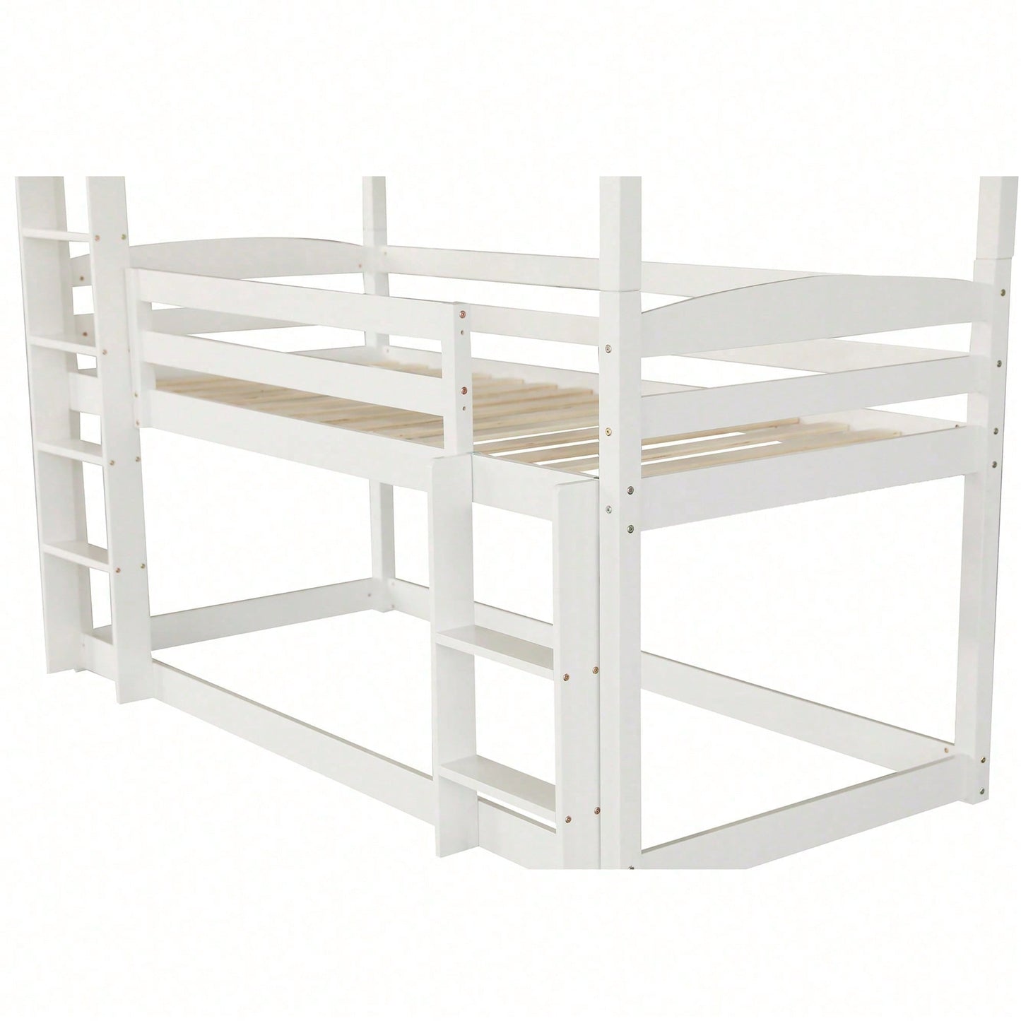 Etagenbett, 90*200cm, Single-Size-Holz-Dreier-Etagenbett für Kinder, Ohne Matratze, weiß (90*200cm)