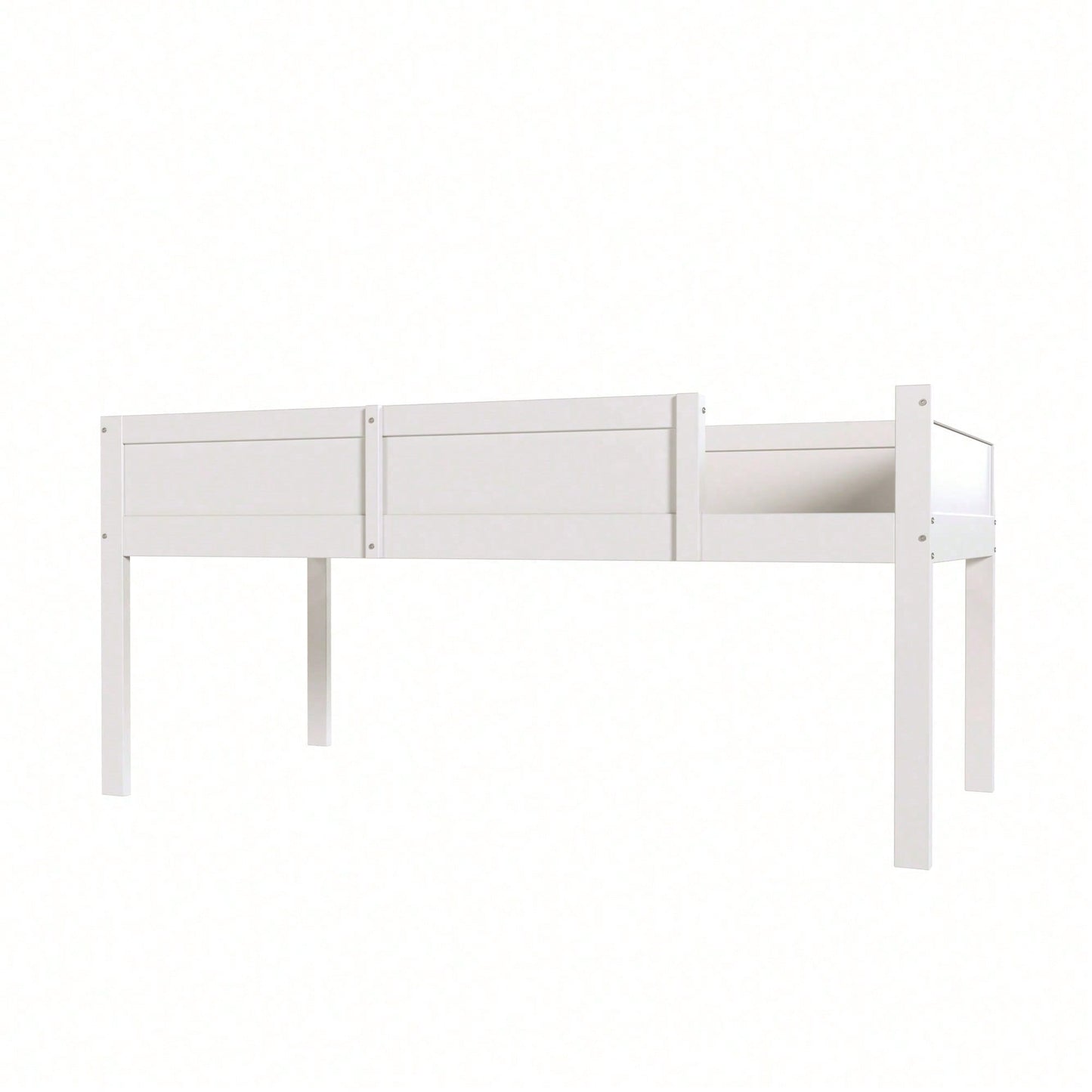 Dreibettzimmerbett 90*200 cm, Massivholzlatten, Hochbett, hohes Zaundesign, Kinderbett, Holzbett, weiß