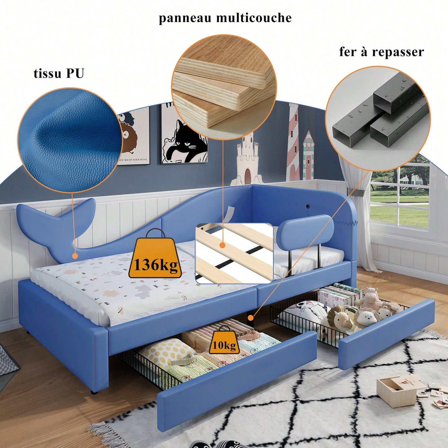 Camas, cabeceros y pies de cama para niños