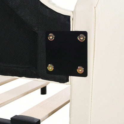 Polsterbett 90(180)*190cm, 2-in-1 Multifunktions-Schlafsofa, Kinderbett aus Kunstleder mit LED-Beleuchtung, mit Lattenrost, Grau