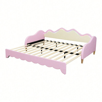 Polsterbett 90(180)*190cm, 2-in-1 Multifunktions-Schlafsofa, Kinderbett aus Kunstleder mit LED-Beleuchtung, mit Lattenrost, Grau