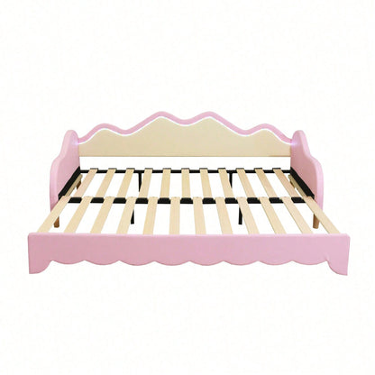 Polsterbett 90(180)*190cm, 2-in-1 Multifunktions-Schlafsofa, Kinderbett aus Kunstleder mit LED-Beleuchtung, mit Lattenrost, Grau