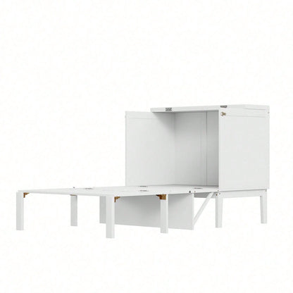 Schrankbett 90x200 cm, Wandbett mit Lattenrost, Wandklappbett, vertikales Schrankbett mit Lattenrost, Jugendbett, grau