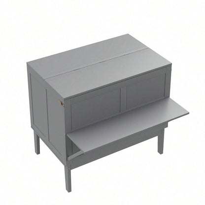 Schrankbett 90x200 cm, Wandbett mit Lattenrost, Wandklappbett, vertikales Schrankbett mit Lattenrost, Jugendbett, grau